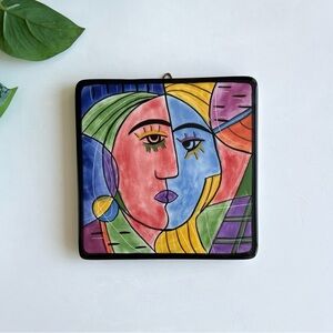 Vintage Muzeum Ceramic Picasso Style Abstract Wall Hanging Trivet